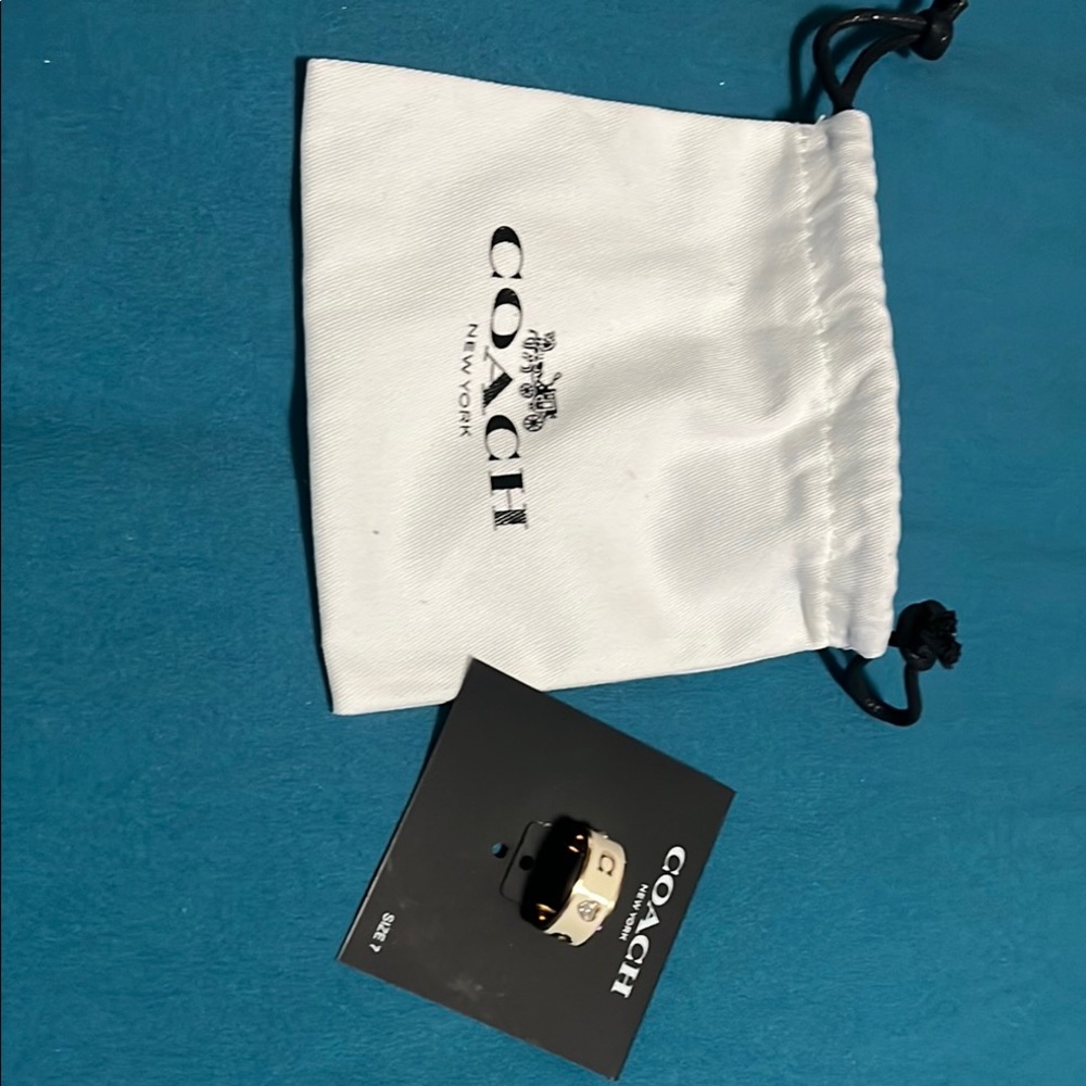 Coach Gold and Black Ring